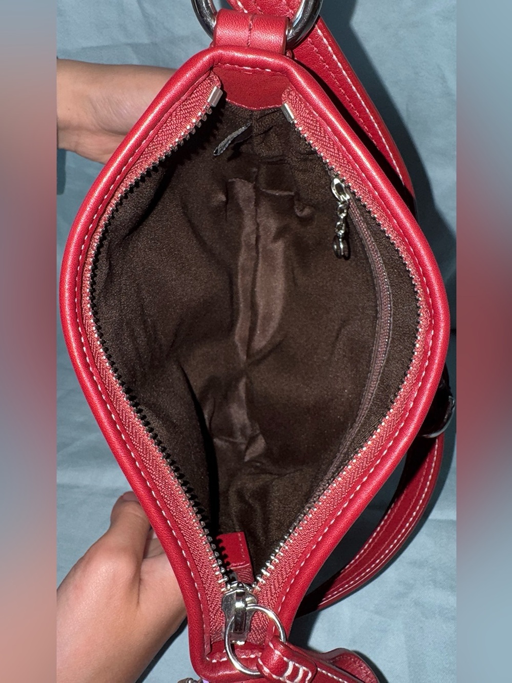 Coach Mini Soho Vintage Y2K Cherry Red Canvas Signature Monogram Crossbody - Picture 7 of 8